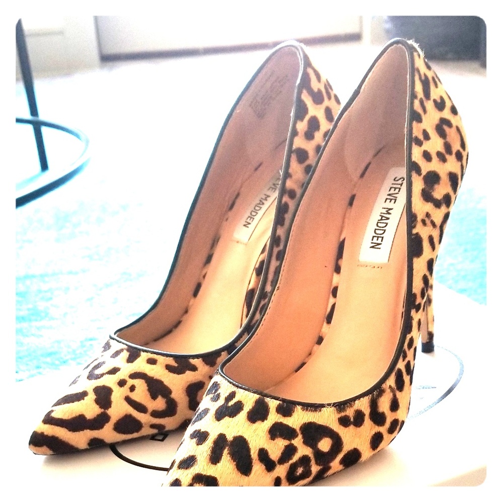 Steve Madden Calf Hair Leopard Print Heels